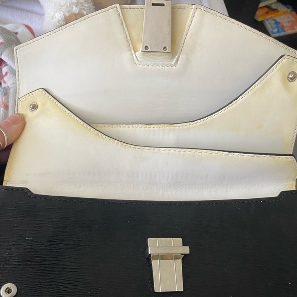 Authentic Alexander Wang  textured patent leather tri fold shoulder bag black! - Picture 9 of 13